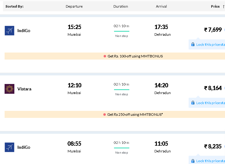 mumbai to kedarnath -Deharadun flight price 