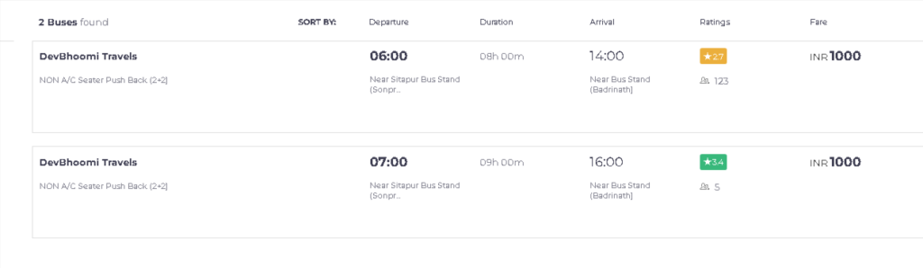 kedarnath se badrinath bus booking