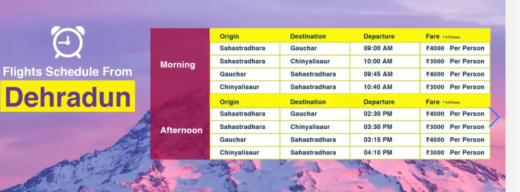 udan by uttarakhand govt. deharadun to gaurchar 